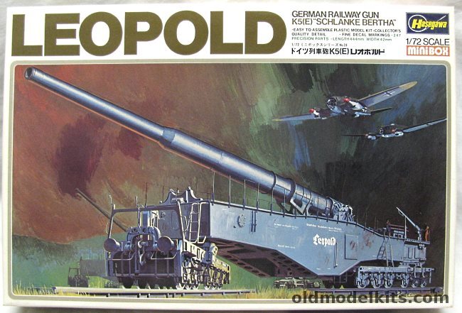 Hasegawa 1/72 Leopold Railway Gun - German K5(E), 28 plastic model kit